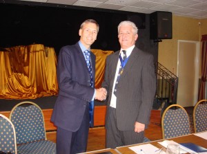 David with Councillor John Hudson Chairman NW Conservative Clubs