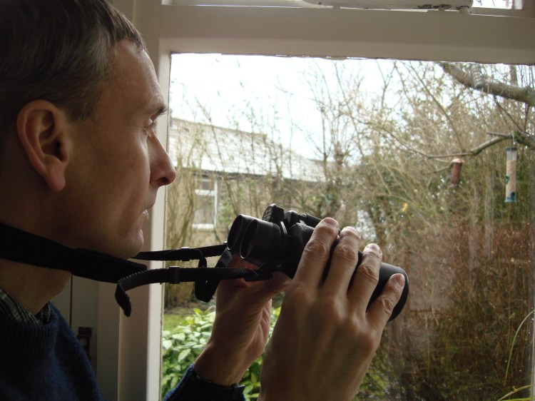 David taking part in the Big Garden Birdwatch