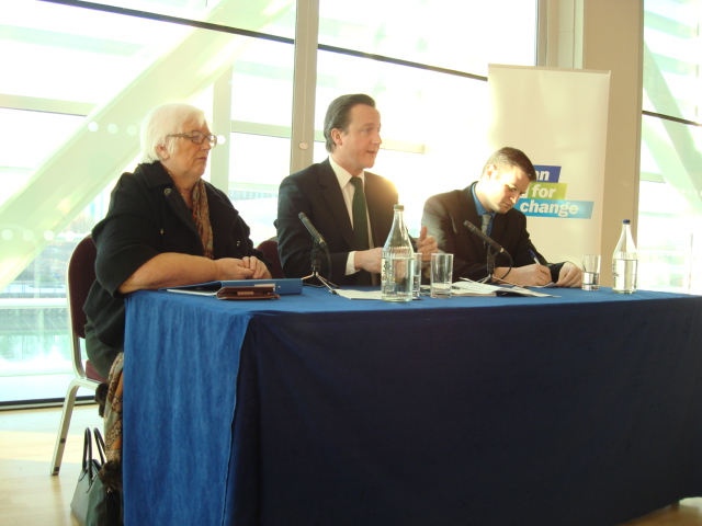 David Cameron MP taking questions from the audience