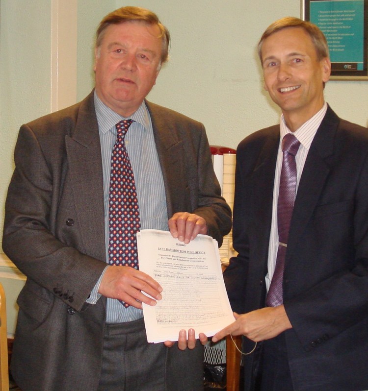 ken-clarke-visit-05mar09-001rev David handing over petition to save Ramsbottom Post Office