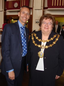 David with Mayor Councillor Sheila Magnall