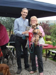 David presenting the Best in Show Cup to Ben with his owner Shirley