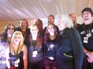 Collibus with family and friends Brian May (Queen) and Bernie Marsden (Whitesnake)